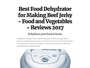 Best Food Dehydrator for Making Beef Jerky - Food and Vegetables - Reviews 2017