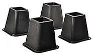 Home-it 5 to 6-inch SUPER QUALITY Black bed risers, helps you storage under the bed 4-pack