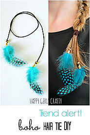 happy girly crafty: Boho hair tie DIY / Φτιάξτο μόνη σου : λαστιχάκι για τα μαλλιά!