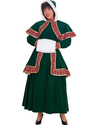 Long Victorian Christmas Caroler Adult Costume Red Large