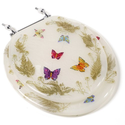 Comfort Seats C1B6R9-BFCH Acrylic Toilet Seat with Chrome Hinges, Round, Butterflies