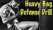 Kickboxing heavy bag drills for defense