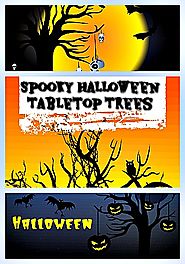 Halloween Tabletop Trees With Lights - Spooky Halloween Tree Decoration Ideas • Holiday Décor – Season Charm