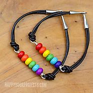 Rainbow DIY Bead and Leather Bracelets