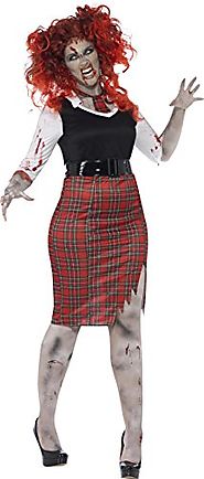 Smiffy's Women's Plus-Size Curves Zombie Schoolgirl