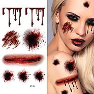 Supperb Temporary Tattoos - Bleeding Wound, Scar Halloween Halloween Tattoos
