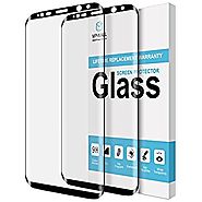 [2-PACK] MP-Mall For Samsung Galaxy S8 Screen Protector [Tempered Glass] [Full Cover] with Lifetime Replacement Warra...