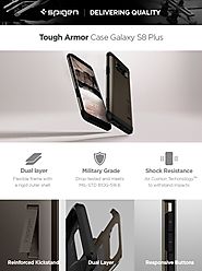 Spigen Tough Armor Galaxy S8 Plus Case with Kickstand and Extreme Heavy Duty Protection and Air Cushion Technology fo...
