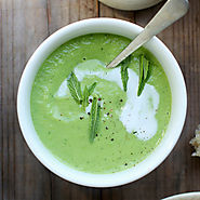Chilled pea, avocado and mint soup recipe