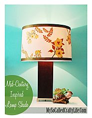 Mid Century Inspired Lampshade with Martha Stewart Crafts Decoupage Medium - My So Called Crafty Life