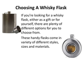 Choosing a Whisky Flask