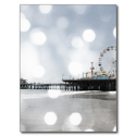 Santa Monica Pier - Grey Sparkles Photo Edit Post Card from Zazzle.com