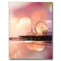 Santa Monica Pier - Sparkling Pink Photo Edit Postcard from Zazzle.com
