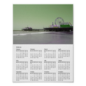 Green Purple Santa Monica Pier 2014 Calendar Print from Zazzle.com
