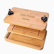 Tofu Press, Cadrim Bamboo Tofu Presser with Tofu Strainer and Drip Tray, BPA Free - Easily Remove Water from Tofu and...