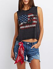 American Flag Graphic Muscle Tee $16.99 @ Charlotte Russe