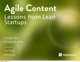 Tim Frick: Agile Content: Lessons from Lean Startups
