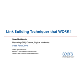 Sean McGinnis: Link Building Techniques that WORK!