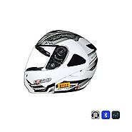 Bluetooth Helmet in Matte White Color @ 10% Off