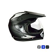 Bluetooth Helmet Moto Matte Black Plain @ 700/- Off