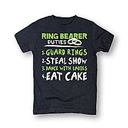 Ring Bearer Duties Steal The Show Wedding Bride Party Cute Fashion Toddler Tee