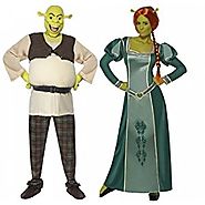 Ladies Mens Disney Shrek AND Fiona Couples Combo Halloween Fancy Dress Costumes Outfits (Ladies 12-14 & Mens Large) b...