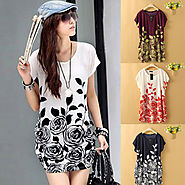 1PC Women Bohemian Short Sleeves Casual Loose Dress T Shirt Blouse Top