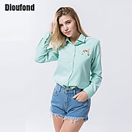 Women Blouses And Shirts White Blue Female Ladies Casual Shirt Tops & Blouse