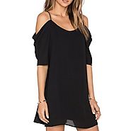 Summer Off Shoulder Dress Spaghetti Strap Ruffles Sleeve Casual Chiffon Sexy Black Slip Dress