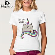 Print T Shirt women's short sleeve cute tops tees