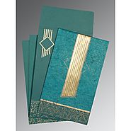 Blue Box Themed - Embossed Wedding Invitations : W-1438 | 123WeddingCards