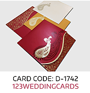 Red Shimmery Paisley Themed Foil Stamped Wedding Invitations - 123WeddingCards