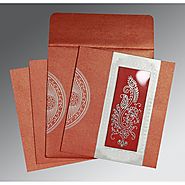 Red Shimmery Paisley Themed - Foil Stamped Wedding Invitations : D-8230C | 123WeddingCards