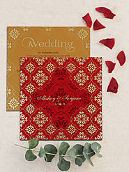 Red Matte Screen Printed Wedding Invitation | D-1786 | 123WeddingCards