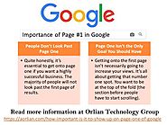 Importance of Page #1 in Google
