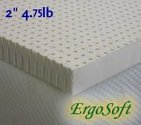 2 Inch ErgoSoft Natural Latex Foam Mattress Pad Topper, Queen