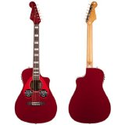 Fender Dick Dale Signature Malibu SCE Left Handed Acoustic-Electric Guitar, Surfin' Red