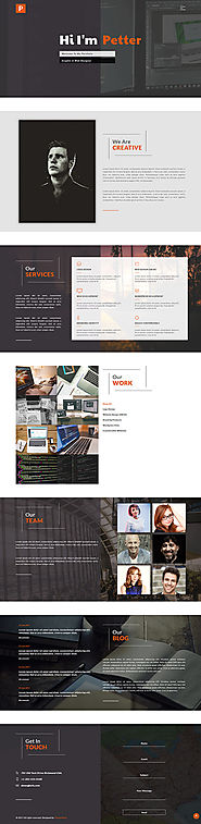 Petter - Graphic design portfolio website template From ThemeVault