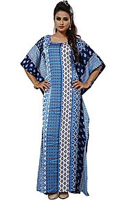 Buy Devastating Square Necked Printed Boutique Style Kaftan In Satin