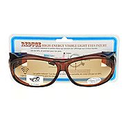 Fit Over 63mm UV Vision Protection Anti Reflective Computer Glasses Brown