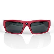 GoVision SOL 1080p HD Camera Glasses Video Recording Sport Sunglasses with Bluetooth Speakers and 15mp Camera - Red