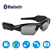 MOVTEKE Bluetooth Polarized Sunglasses DVR Video Cam Recorder 1080P Handsfree Wireless Headphones 4.1 MP3 Player Supp...
