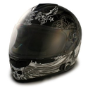 Amazon.com: VCAN Blinc 136 Full Face Helmet with Dark Angel Graphics (Flat Black, X-Large): Automotive