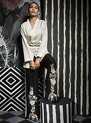 Black n White By Mahgul, Designer Luxury Pret - FABBITT