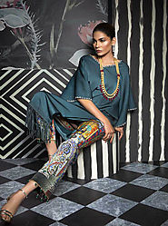 Blue bird By Mahgul, Designer Luxury Pret - FABBITT