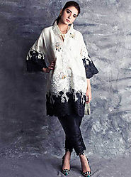 Monochrome By Farah Talib Aziz, Designer Luxury Pret - FABBITT