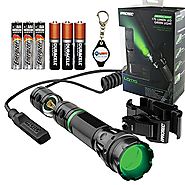 Nebo 6113 iProtec LG170 Tactical Green LED Flashlight with Universal Mount & Dual Mode Pressure Switch, Includes 3x E...