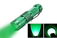 WAYLLSHINE® Zoomable Scalable CREE LED 3 Mode 200 Lumen 150 Yard Long Range Green Light Flashlight Green Hunting Ligh...