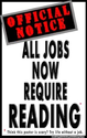 Reading Poster: All Jobs Now Require Reading