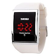 Gosasa Touch Screen Digital LED Waterproof Boys Girls Sport Casual Wrist Watches(White)